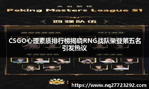 CSGO心理素质排行榜揭晓RNG战队荣登第五名引发热议
